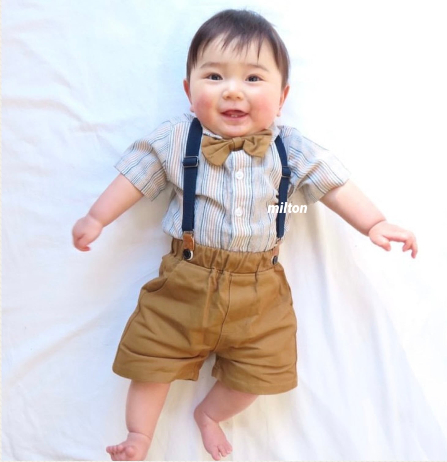 キャメル半袖セットアップ】80 90 100 110 cm 0歳 6ヶ月 1歳 2歳 3歳 4