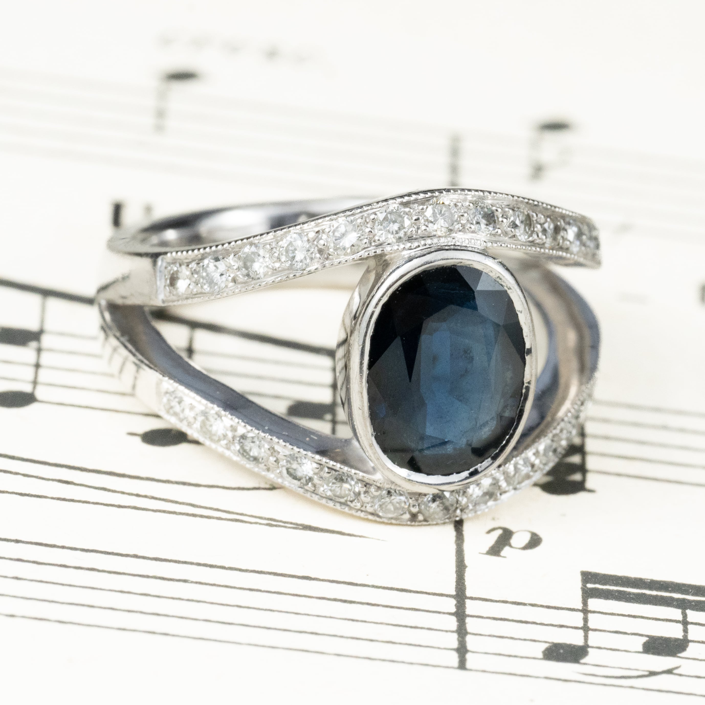 k18WG サファイアリング K18WGサファイアダイヤモンドリング | FADEN JEWELRY