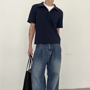 Vネック半袖ポロシャツ　0789