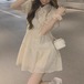 パフスリーブテクスチャーシャツワンピ ・70942