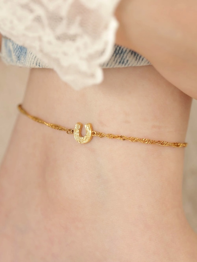 【 screw 】316L petit horseshoe anklet  #a24