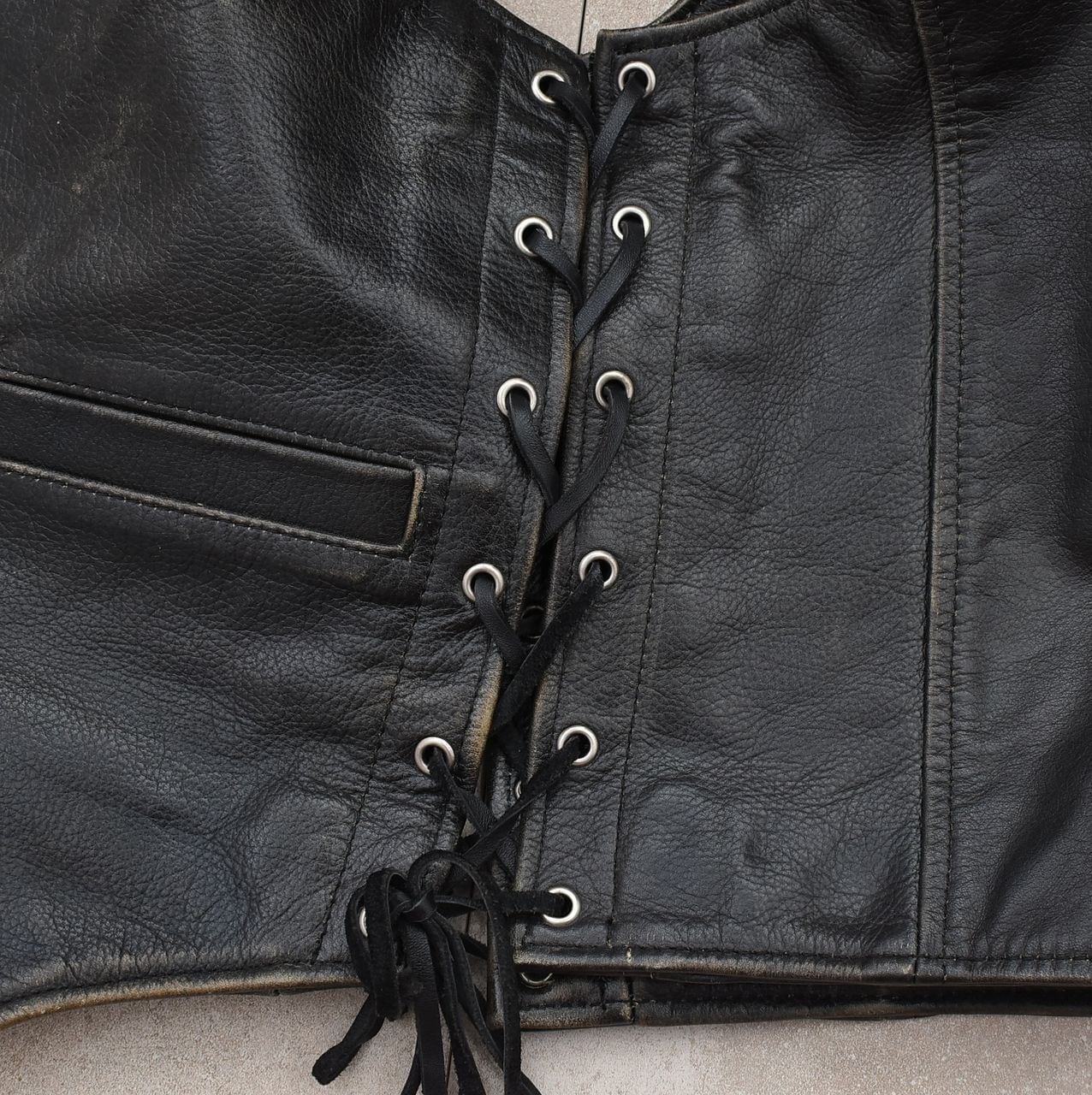 90's DS.PILOT black leather design vest | 古着屋 grin days memory