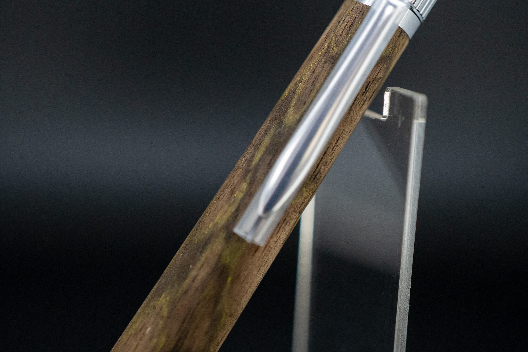 【魅惑の黒い紋様】黒柿 孔雀杢 極上 ⑤ silver BP