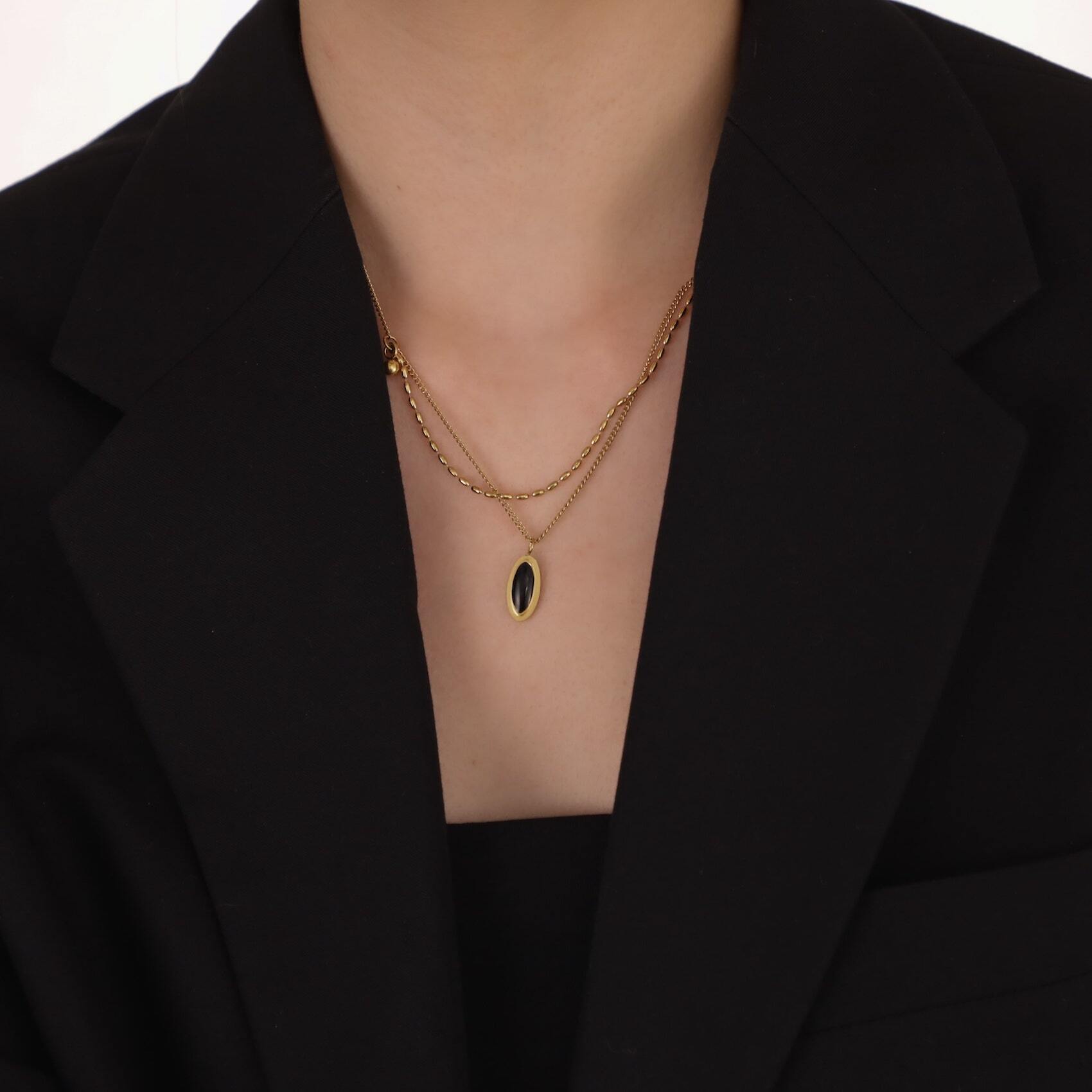 12/8新入荷】316L black stone necklace #n171 | fino（フィノ）