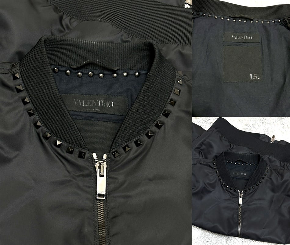 VALENTINO ヴァレンティノ ブラック アンタイトルド ナイロン ボンバー