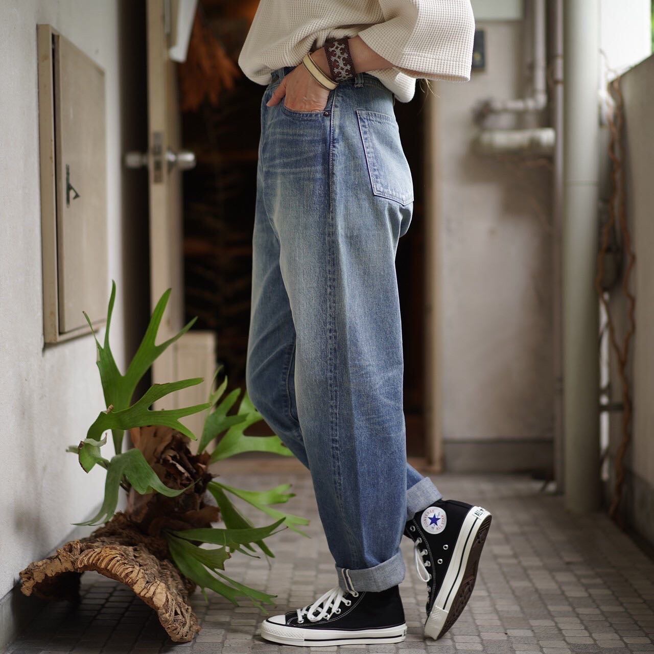 LENO(リノ) ハイウエストテーパードジーンズ”LUCY”-