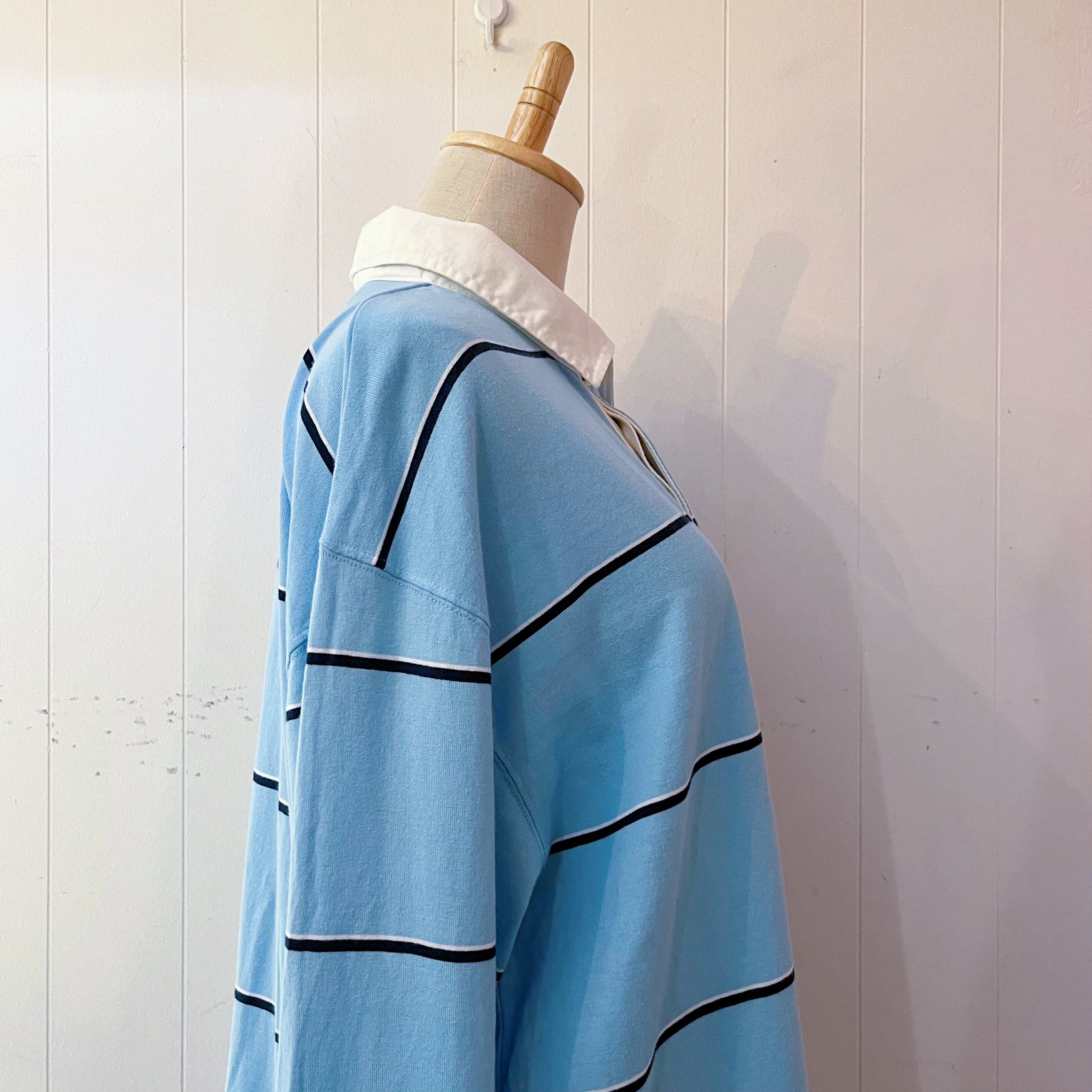 light blue stripe polo shirt
