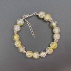 イエロー×クリア(クラック)のブレスレット(No.19)
