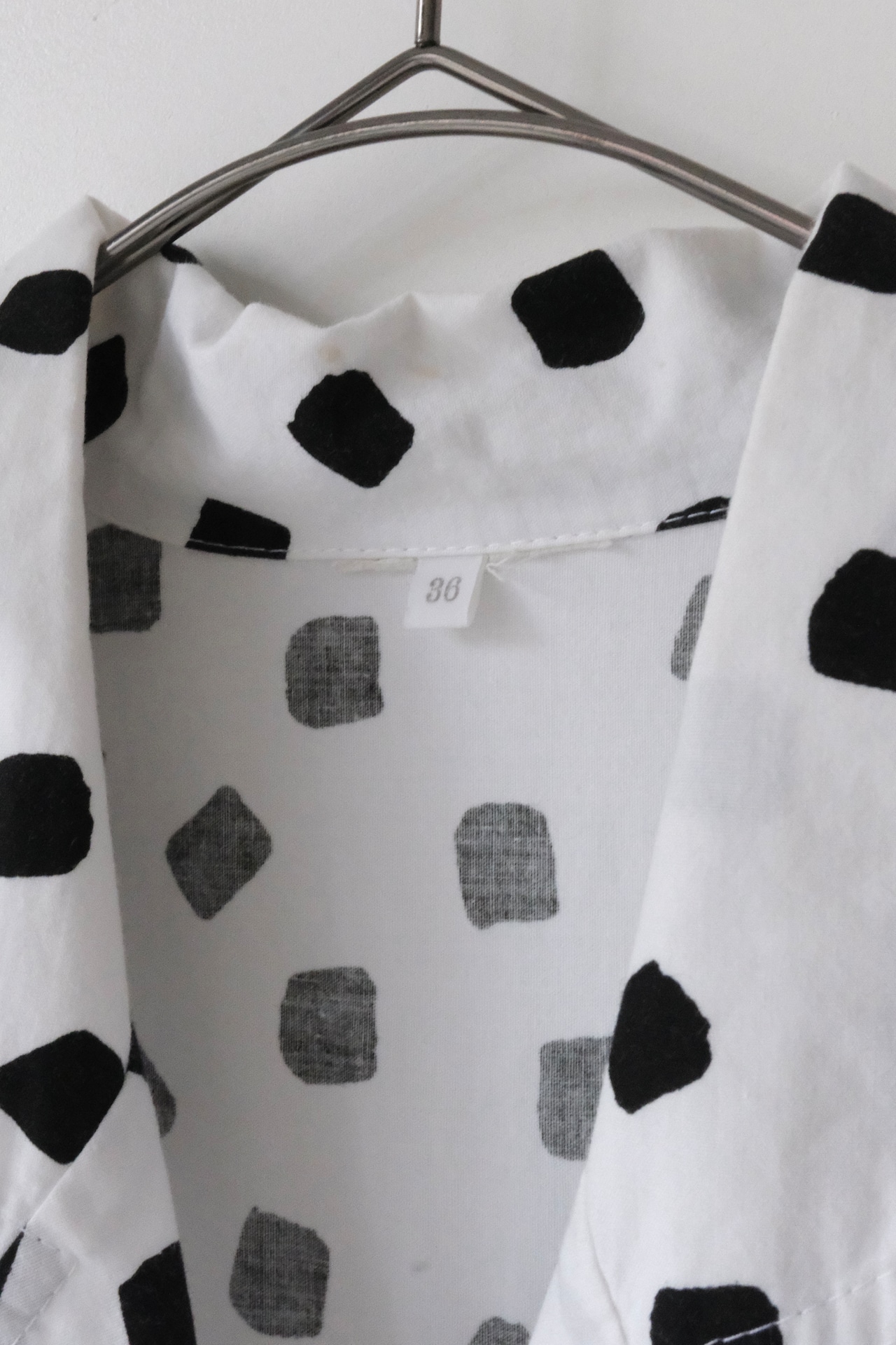 80's mood square dot shirt dress