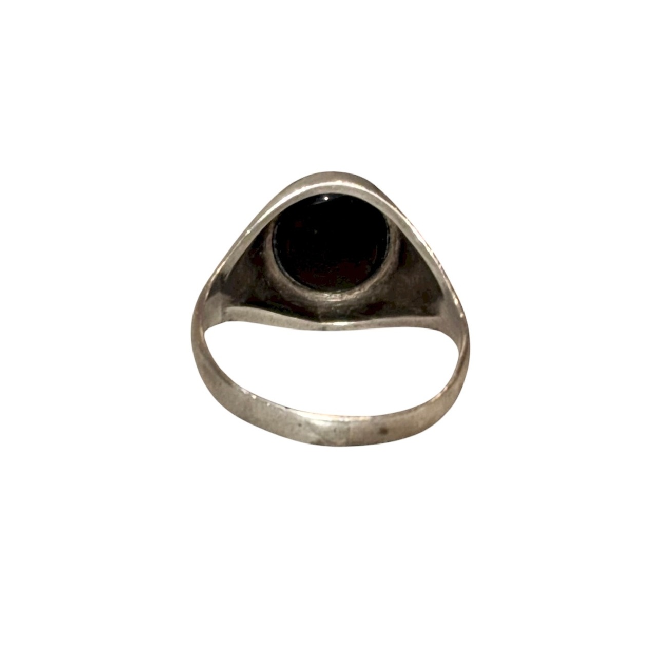 vintage silver onyx ring made in England