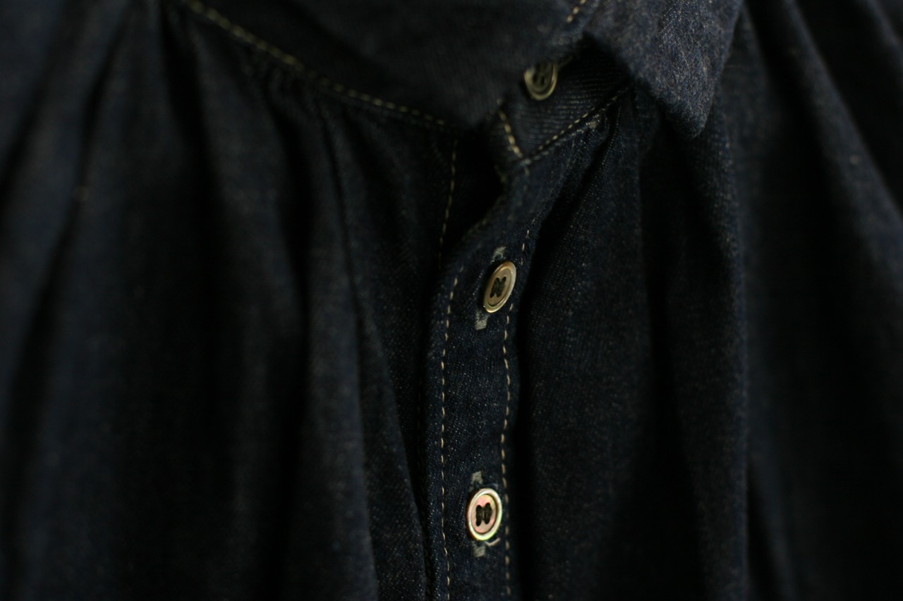 【Brocante】6ozデニムグランシャツ / One Wash（36-078E） 　