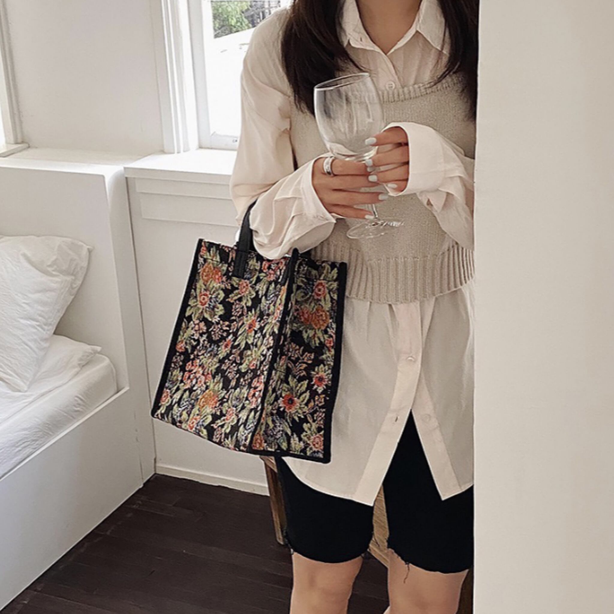 くつろぎカフェタイム Lumy vintage 花刺繍 2wayバッグ | dizmekaro.com