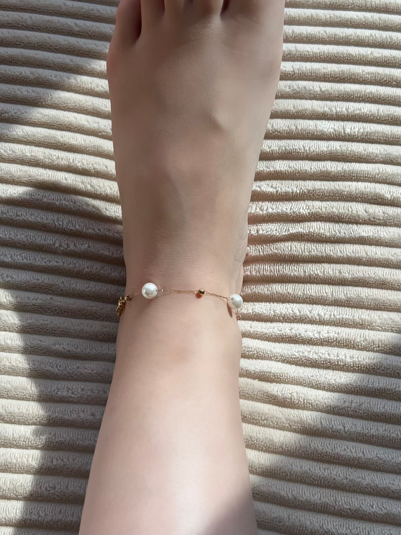 Fine Chain Pearl Anklet