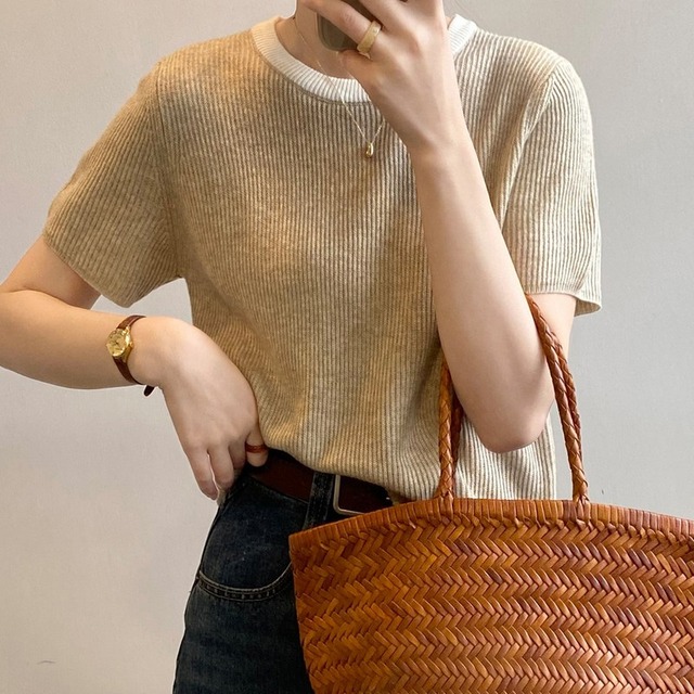 short sleeve knit tops