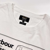 BARBOUR × LAND ROVER バブアー × ランドローバー プリント 半袖Tシャツ サイズ L /ホワイト/コラボ
