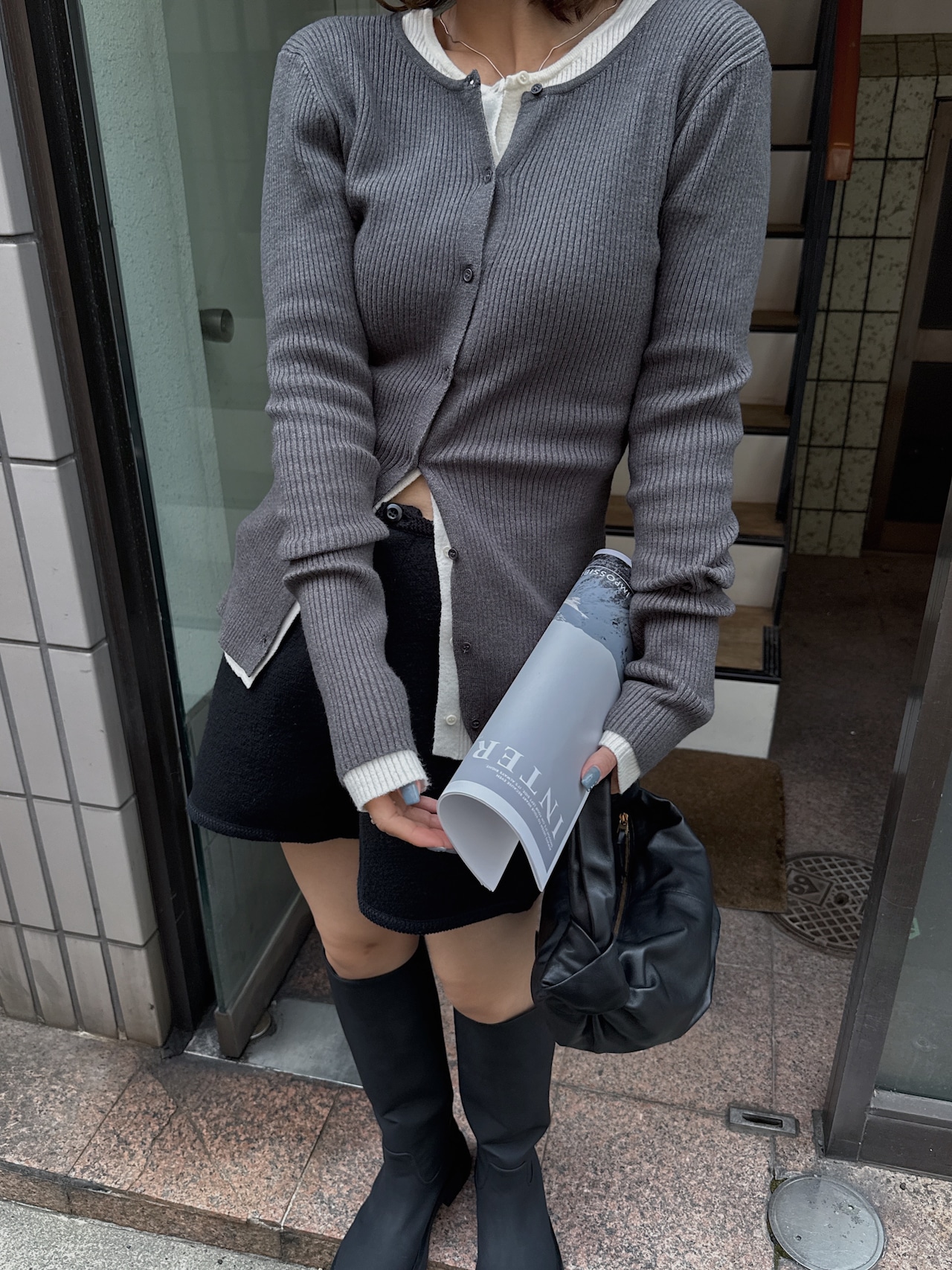 soft lib button knit cardigan