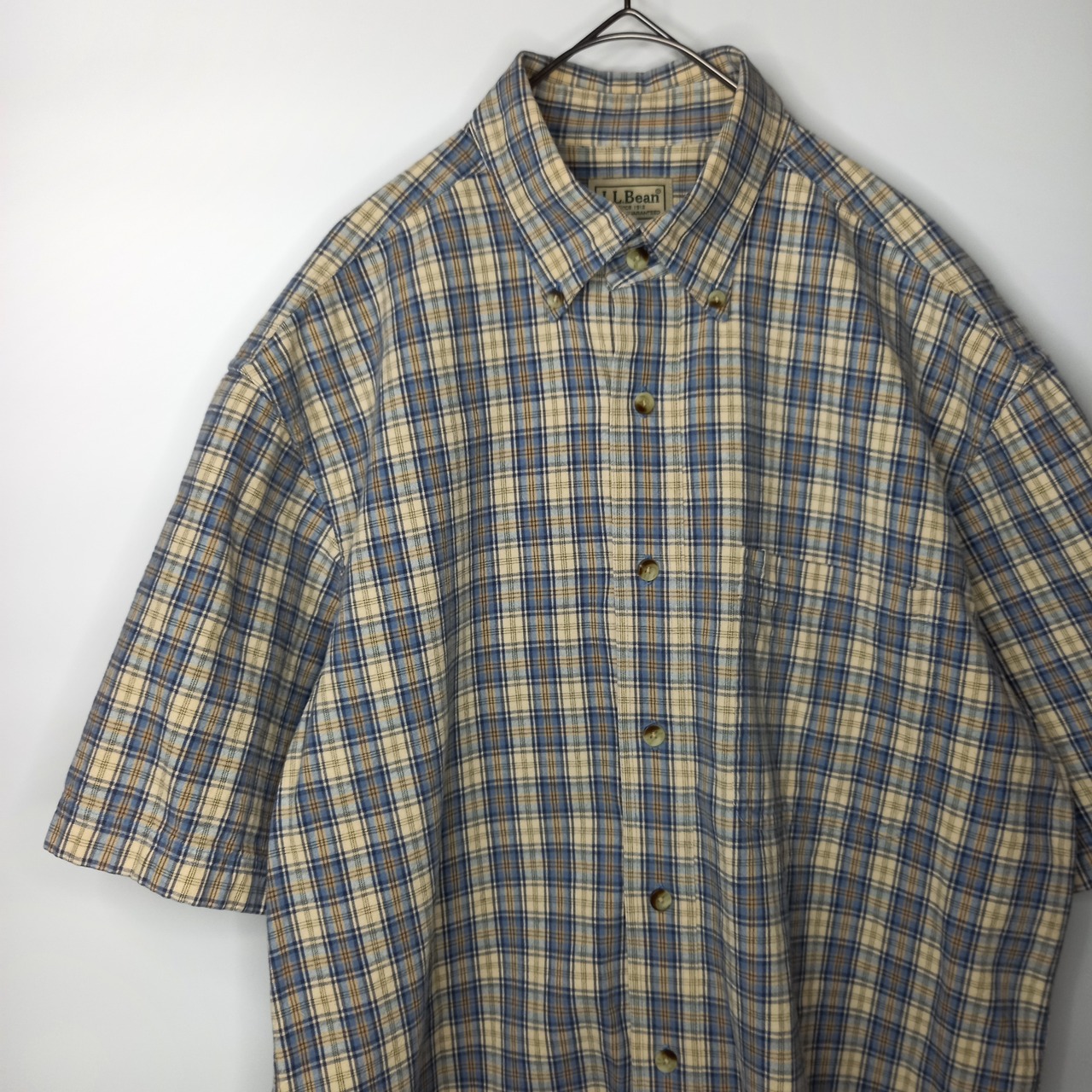 90s　エルエルビーン　BDシャツ　半袖　チェック