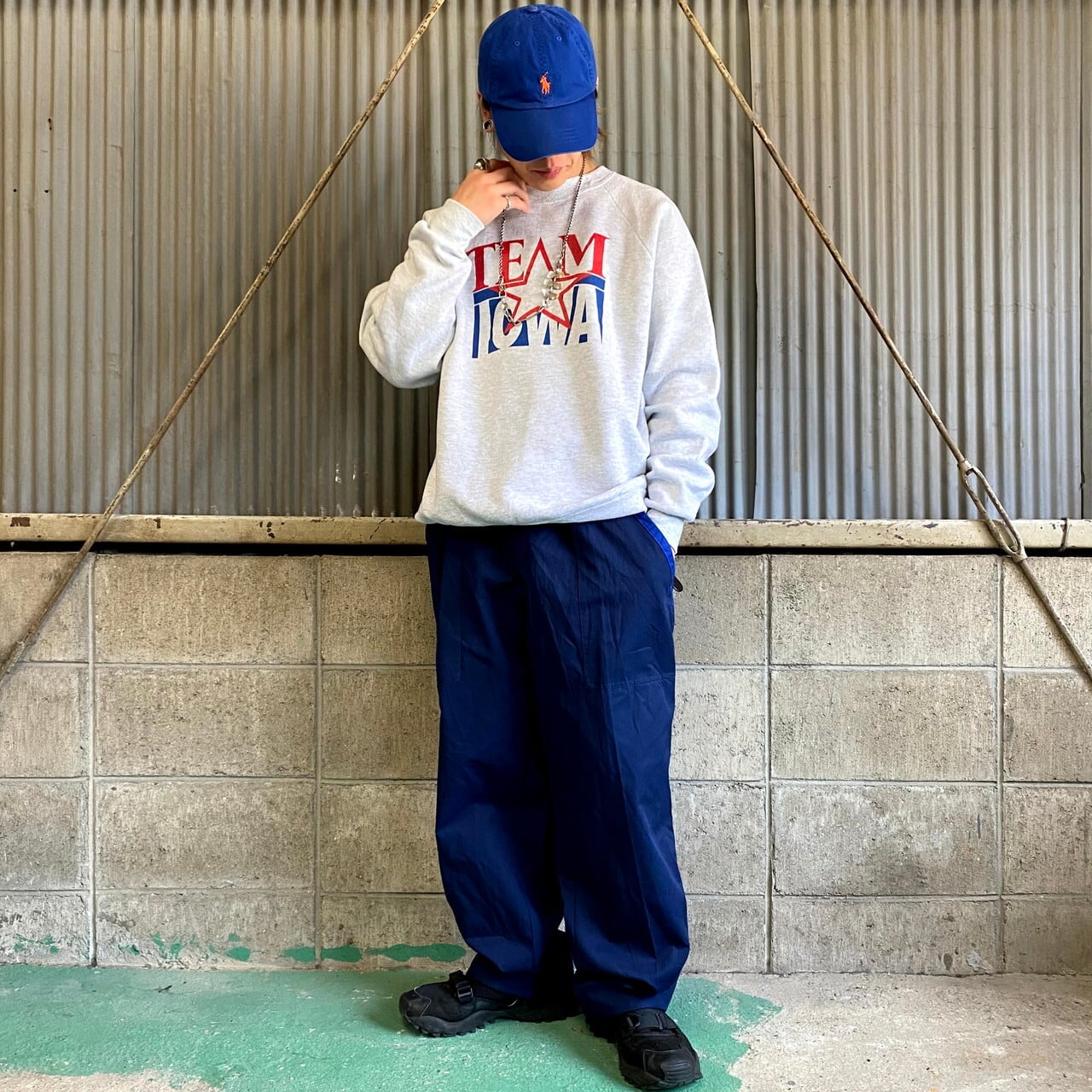 90年代 TEAM IOWA プリント スウェット メンズXL 古着 USA製 90S ヴィンテージ ビンテージ FRUIT OF THE LOOM フルーツオブザルーム トレーナー ライトグレー オートミール【スウェット】 | cave 古着屋【公式】古着通販サイト