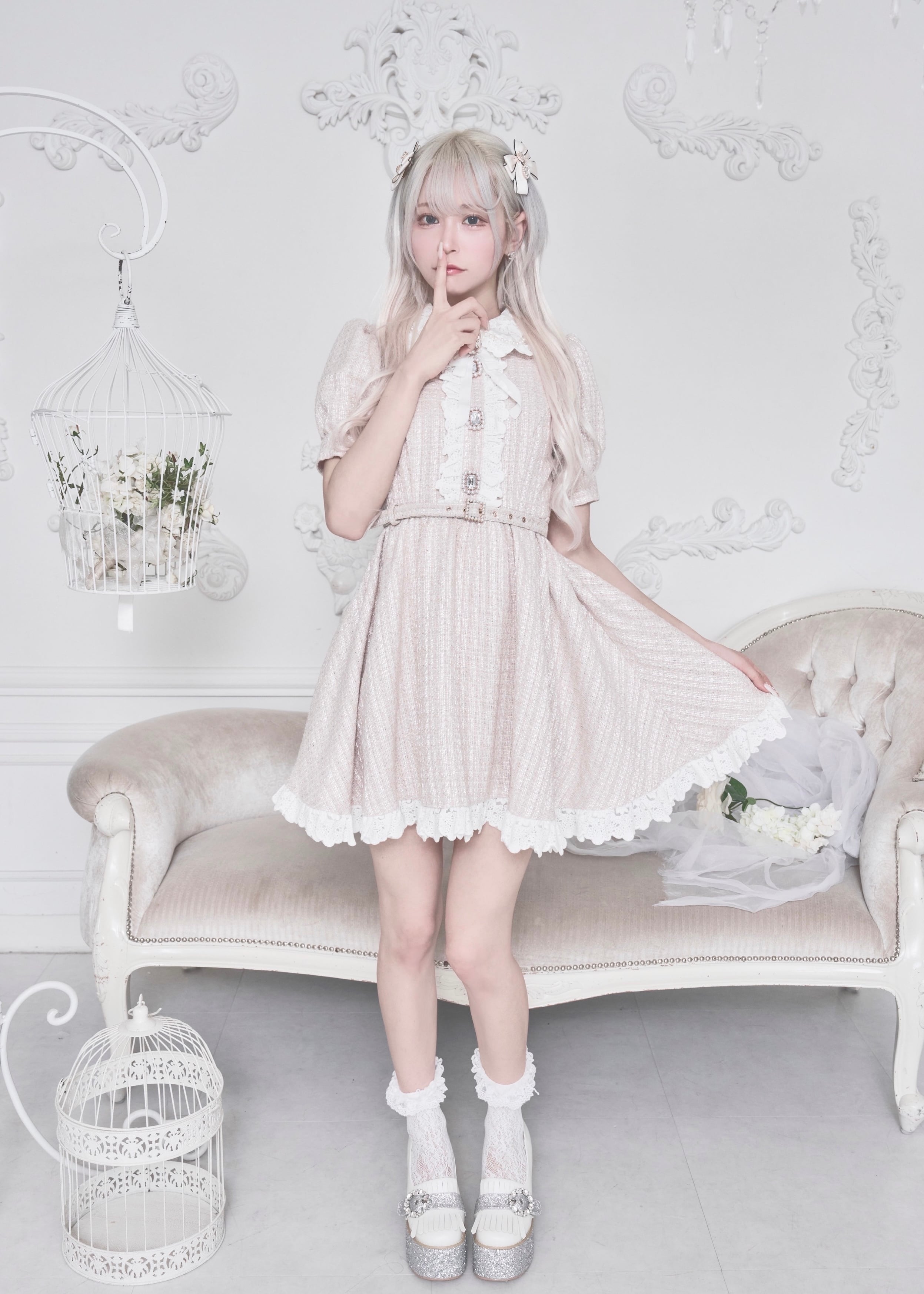 ManonMimie】Romantic Tweed One-Piece | Manon Tokyo