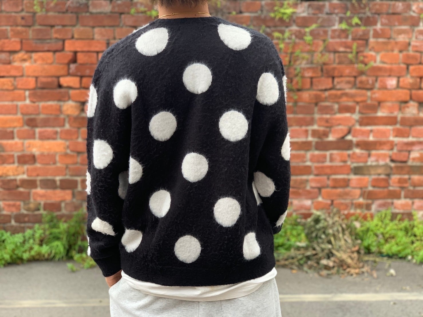 Supreme 20ss BRUSHED POLKA DOT CARDIGAN BLACK MEDIUM 122.5JE5991 