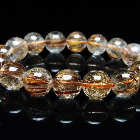 キャッツアイルチルクォーツ ブレスレット 13mm ルチルクォーツ ブレス 一点物 メール便可 [M便 1/10] 111-45911