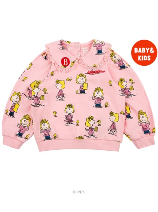 [BEBE DE PINO] All over Sally Brown frill collar sweatshirt 正規品 韓国ブランド 韓国ファッション 韓国代行 韓国通販 ベベドピノ bebedepino 日本 店舗 韓国 子供服