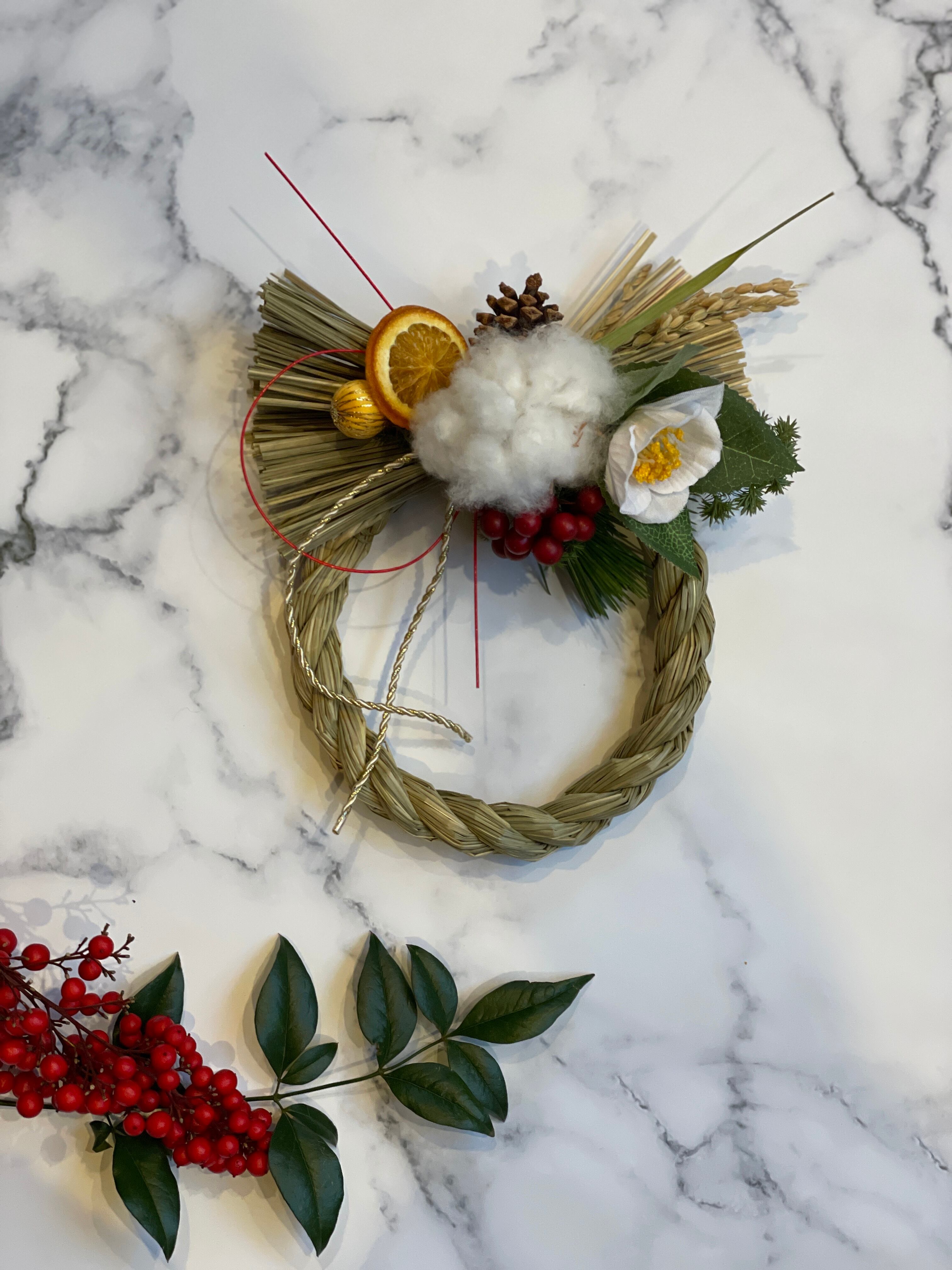 しめ縄飾りS.白