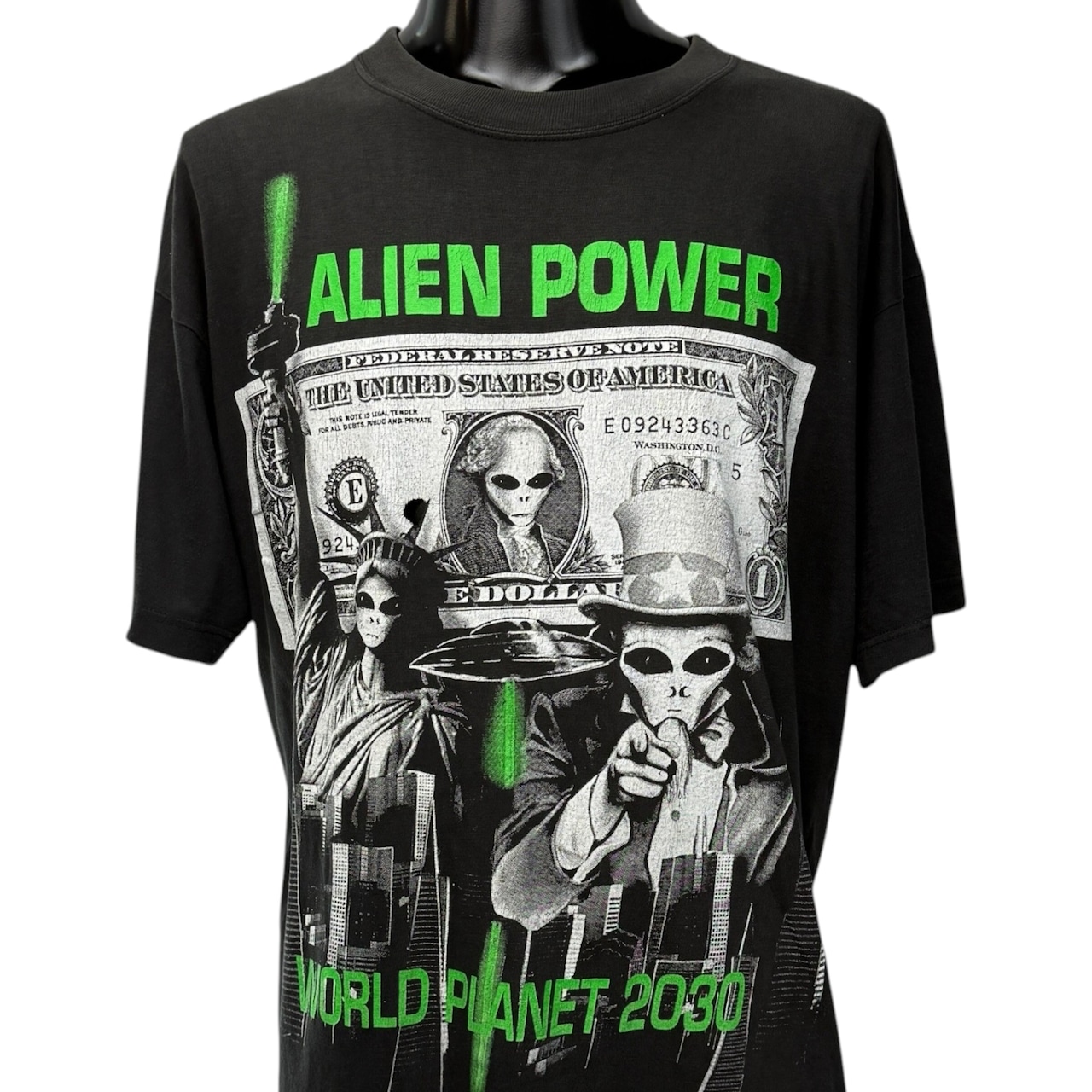 【ALIEN POWER】エイリアンパワー "WORLD PLANET 2030" Vintage Tシャツ