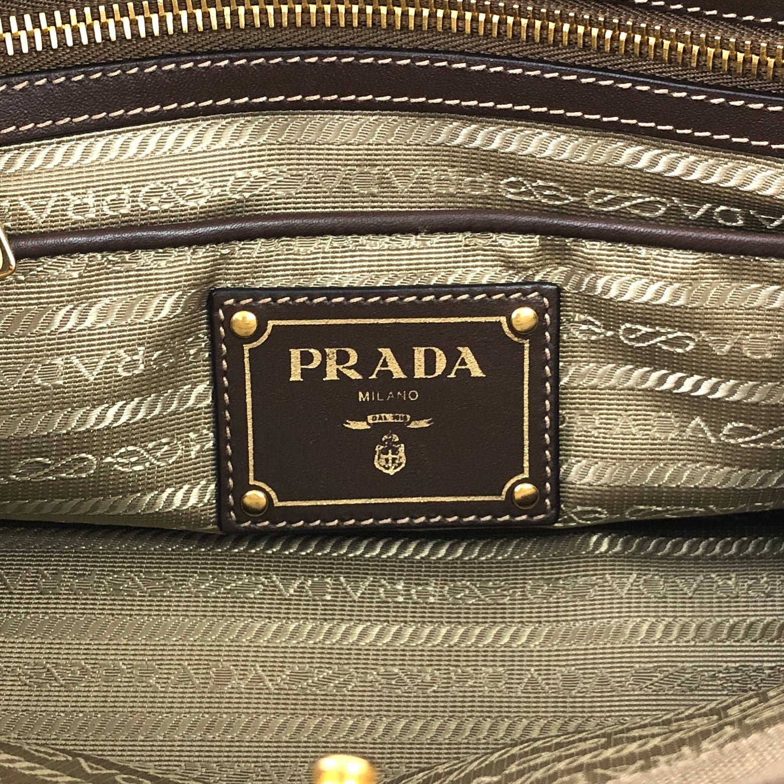 PRADA プラダ トートバッグ ブラウン ロゴ ジャガード vintage