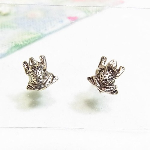 シルバー925製、かえるのピアス  アクセサリーのセール通販　11272S