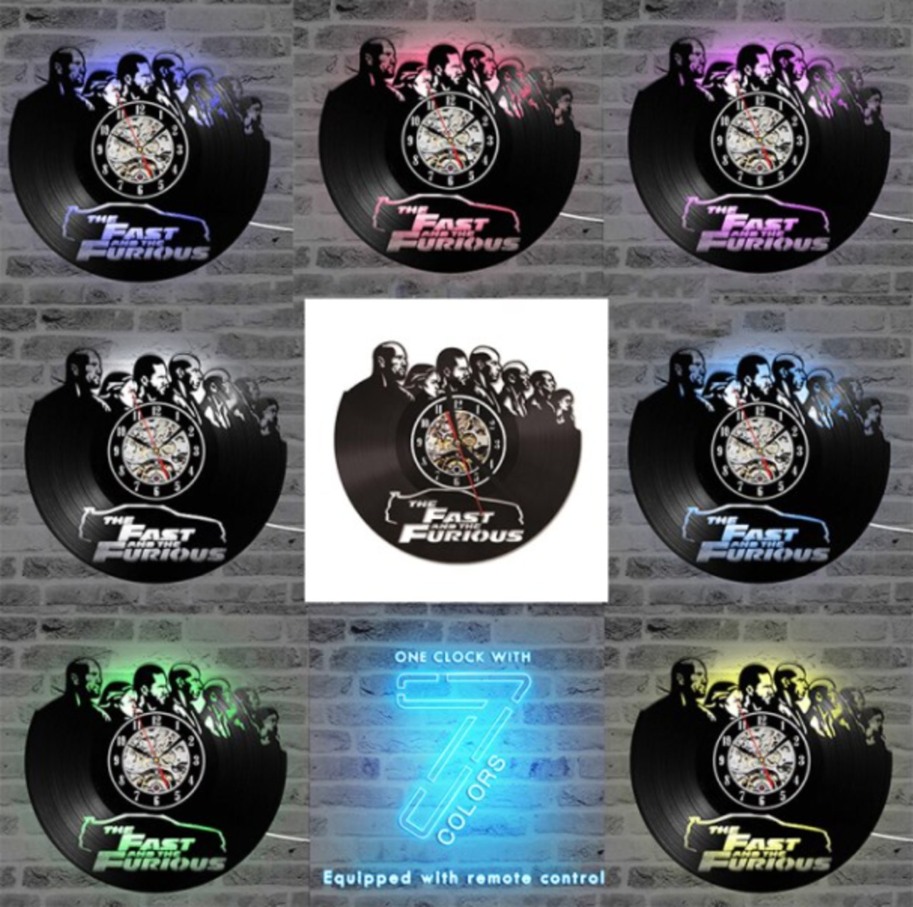 ワイルド・スピード レコード壁掛け時計（LED）