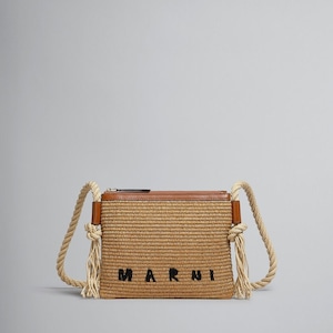 新入荷　在庫あり：MARNI【マルニ】ブラウン ロープハンドル付きMARCELサマーバッグ ( PHMO0011U1P386000M50 )