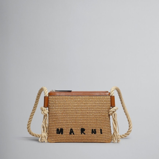 新入荷　在庫あり：MARNI【マルニ】ブラウン ロープハンドル付きMARCELサマーバッグ ( PHMO0011U1P386000M50 )