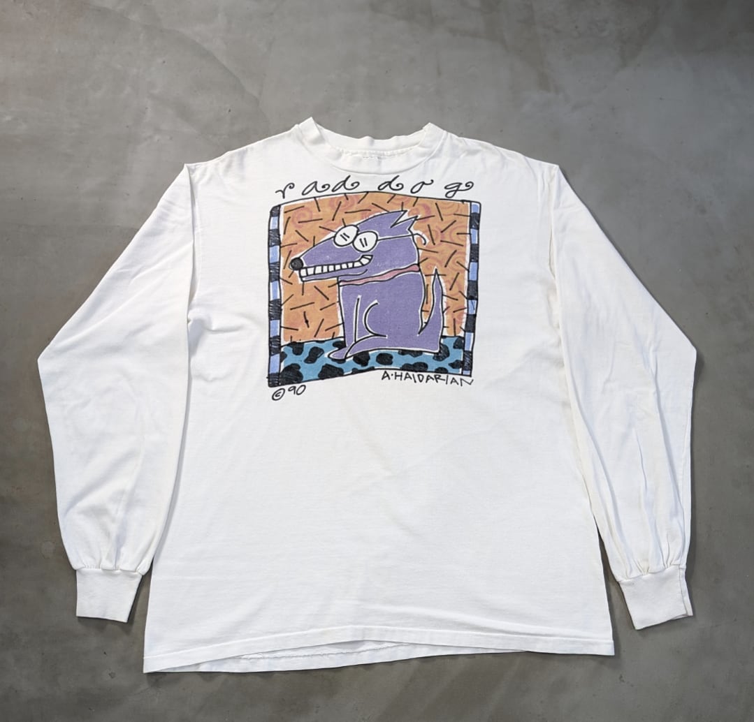 90s rad dog art l/s tee 小岩店