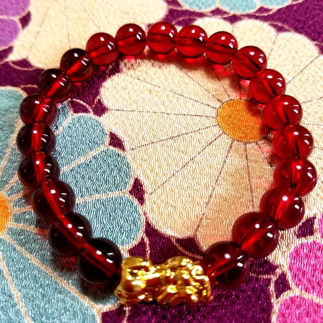 パワーストーンブレスレット [貔貅=金][赤瑠璃] 【新品】 | Backyard