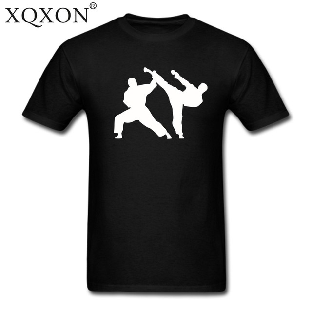 Xqxon男性空手tシャツコットン夏面白い半袖空手tシャツティートップスd186