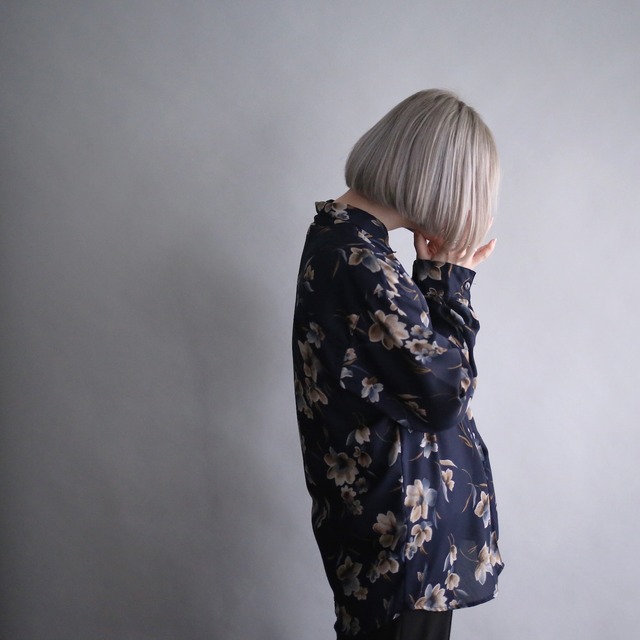 flower art pattern loose shirt