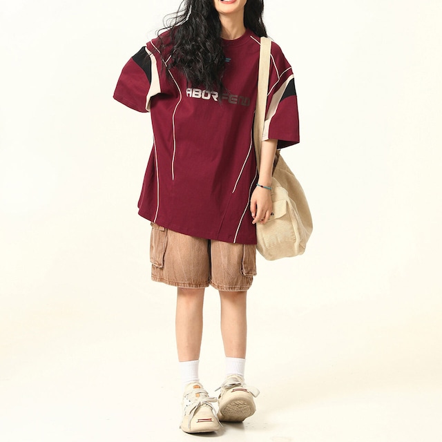レーシングラインカラーブロックTシャツ 2col R02494