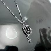OPEN HORSESHOE with CROSS #1 with GODSIZE® I.D. TAG NECKLACE / オープンホースシュー ウィズ クロス #1ゴッドサイズ® I.D.タグネックレス