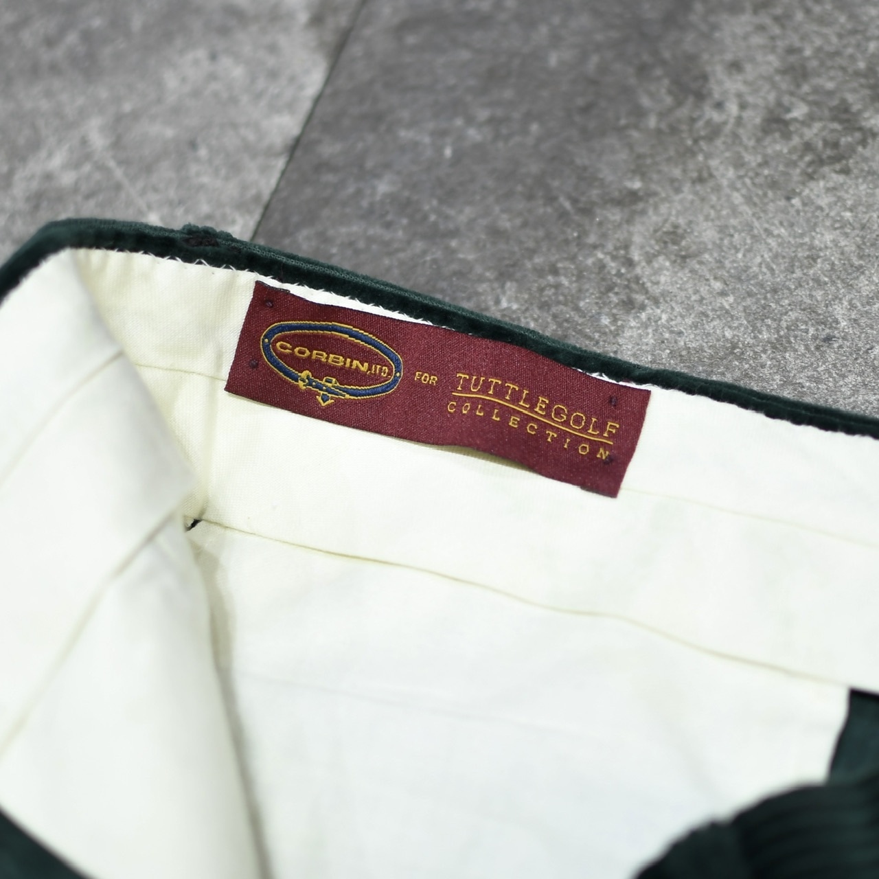 dark green corduroy wide pants