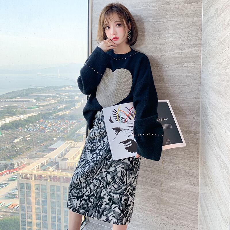 ラインストーンルーズセーター ウィンター 冬物 MIUCO98816125531