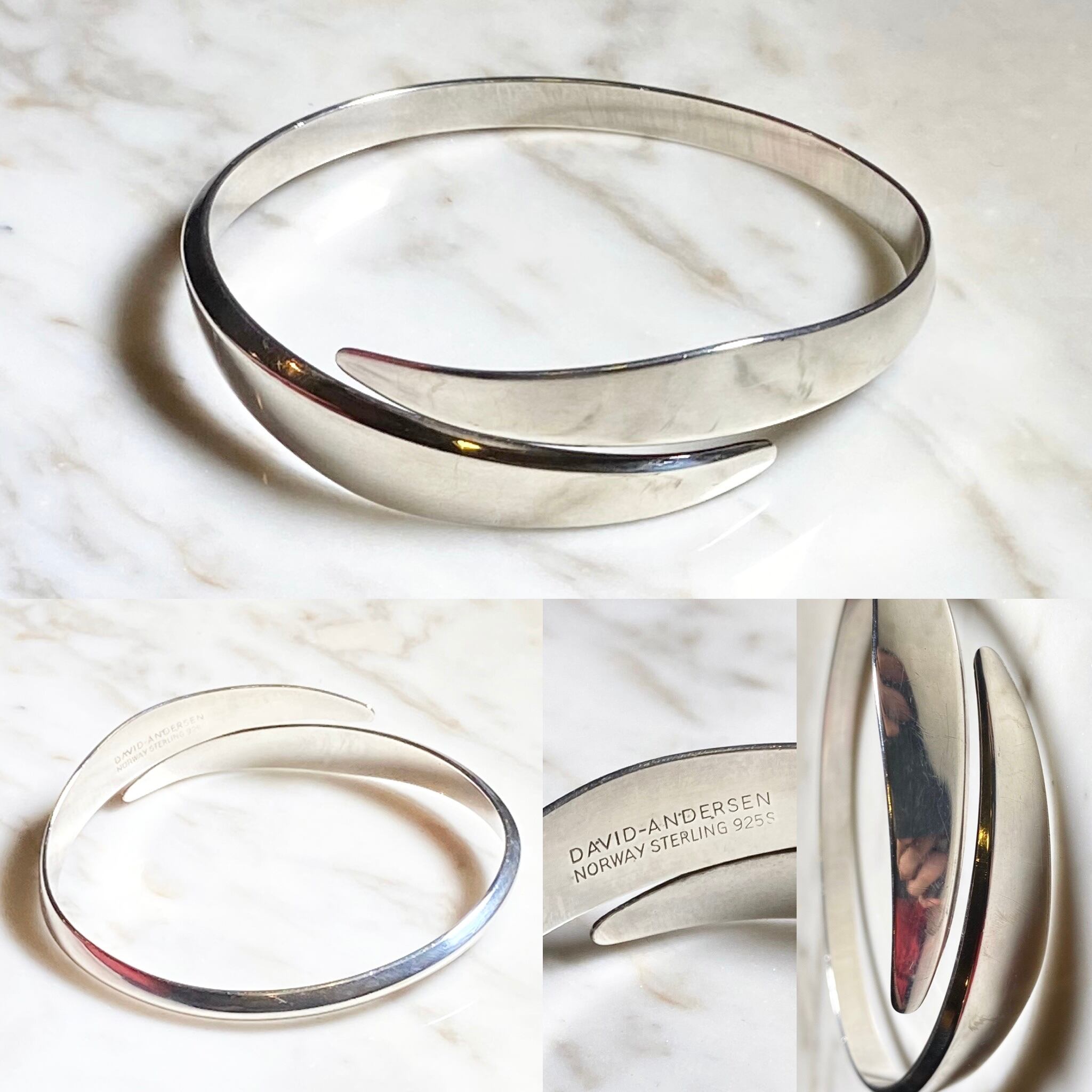 DAVID ANDERSEN silver winding bangle | NOIR ONLINE