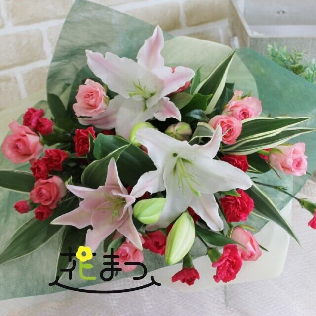 花束 ゆりとバラの花束 L サイズ 通常配送 Flower Shop 花まつ