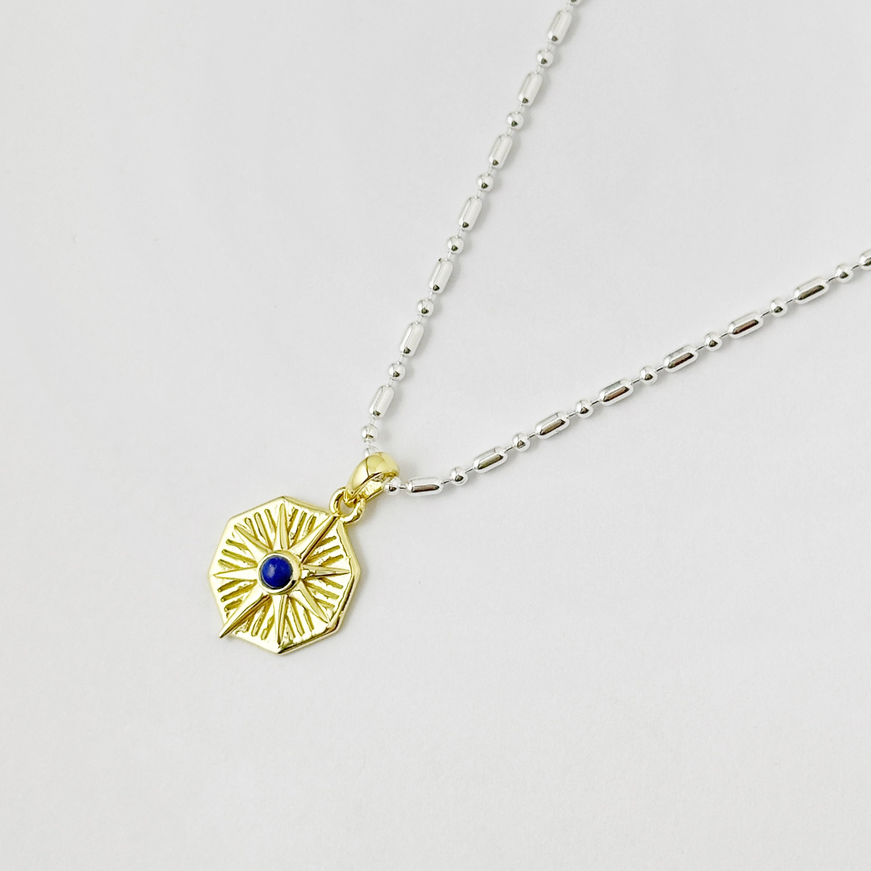 Gold Coating ラピスラズリ スパークリング スター  ペンダント 月星