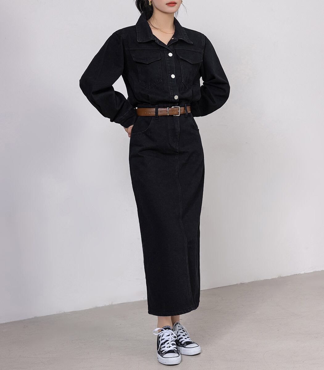 宅配便】デニムシャツロングワンピース／tops2149 | DAY CLOSET