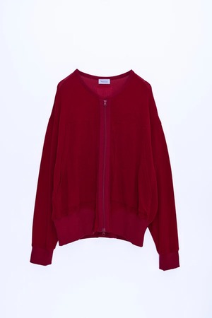 ご予約商品(3月中旬発送)【Nora Lily】Shadow Mesh Crew Neck Zip Blouson