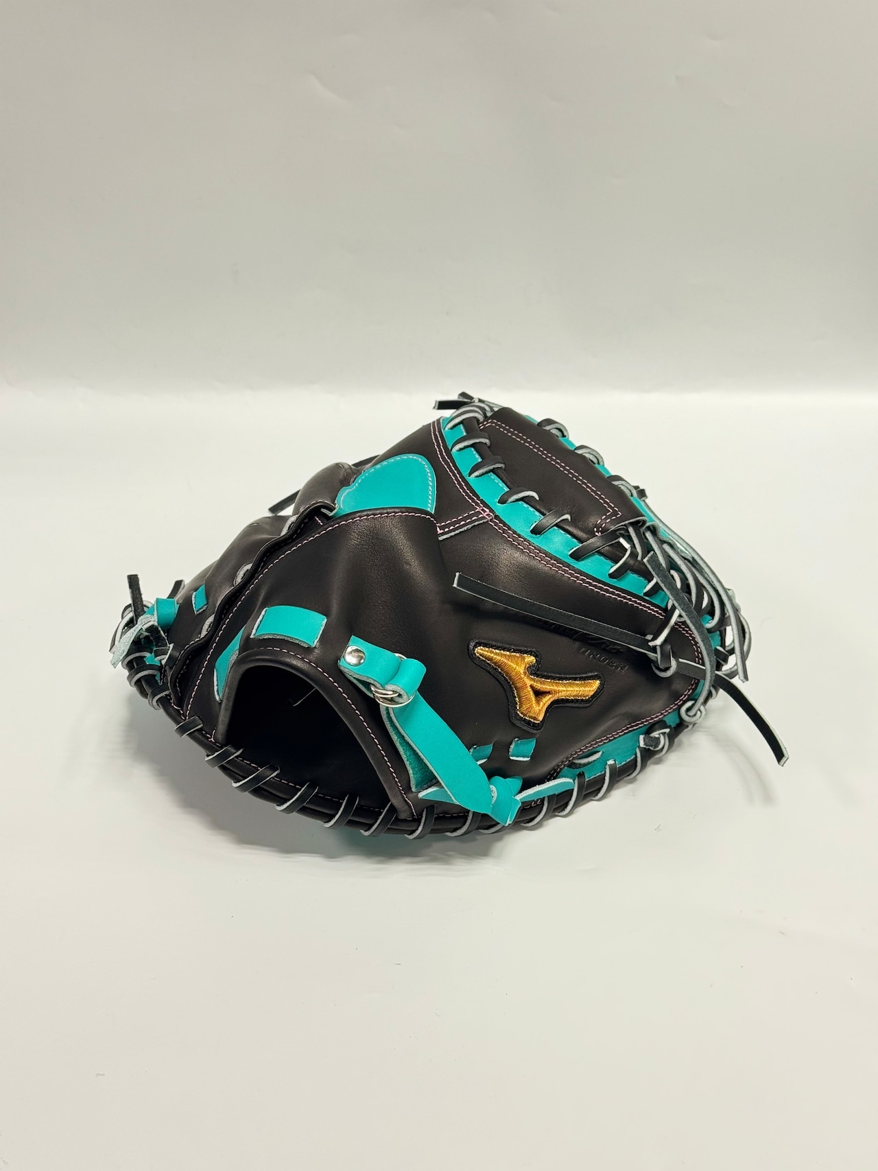 MIZUNO PROーミズノプロ 軟式グローブ ミチイ店舗別注グラブ 右投げ用 山本祐大選手モデル ブラック/ヒスイ×ブラック・画像2