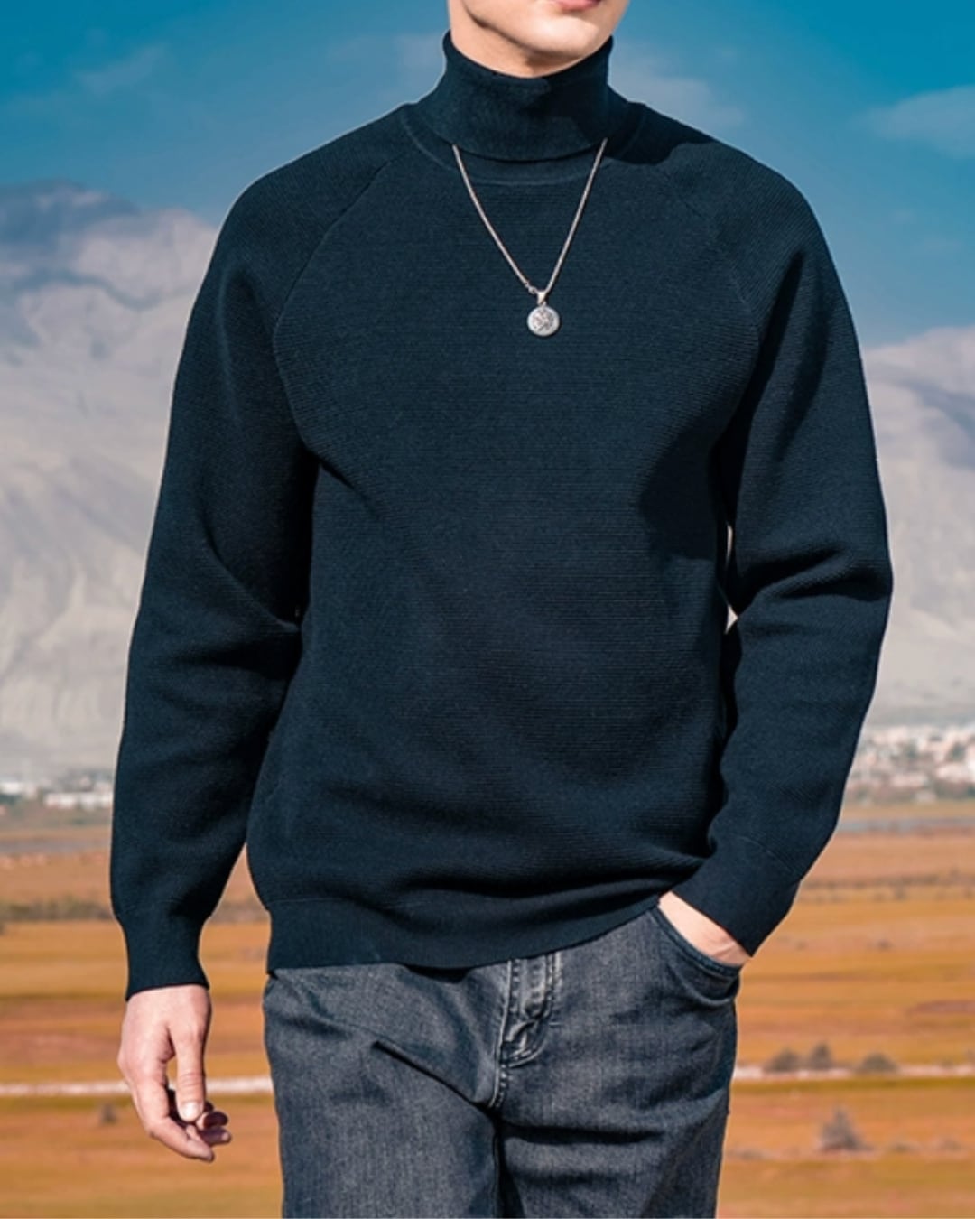 ハイネック シンプルニット 5色 E0220