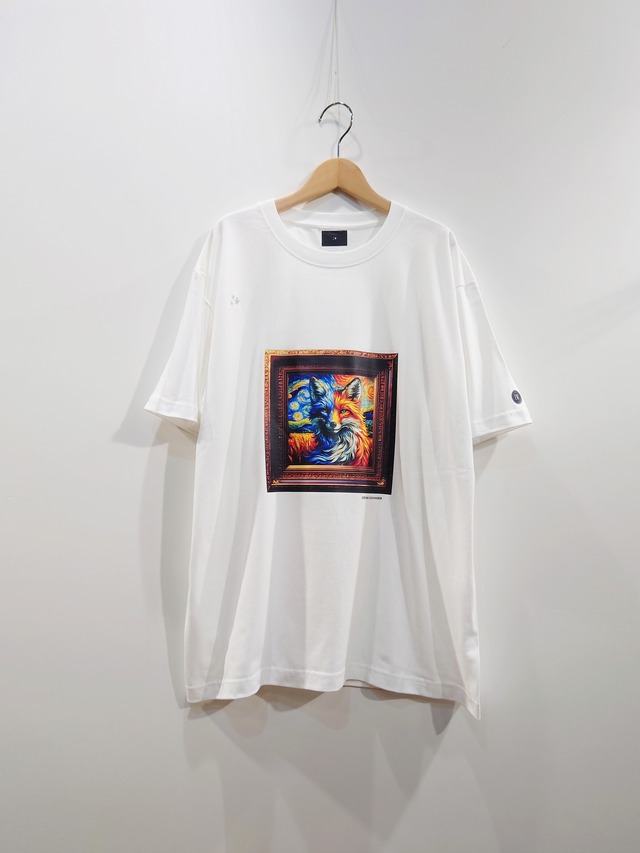 GarageUW BLUE&GOLD FOX COAT HANGER CREW NECK TEE  WHITE