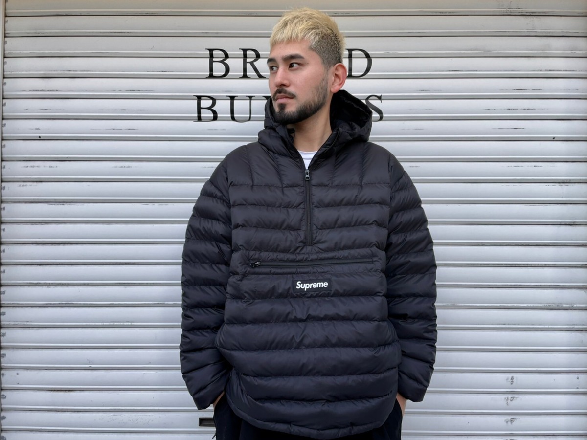 Supreme 20AW micro down half zip hooded pullover BLACK XL  